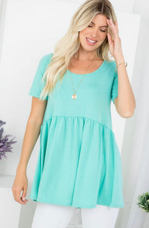 Mint Babydoll Tunic Top
