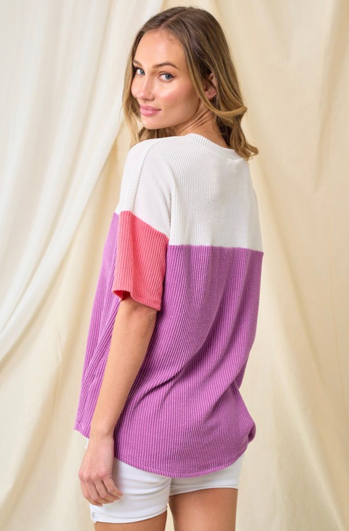 Calling your name color block Top