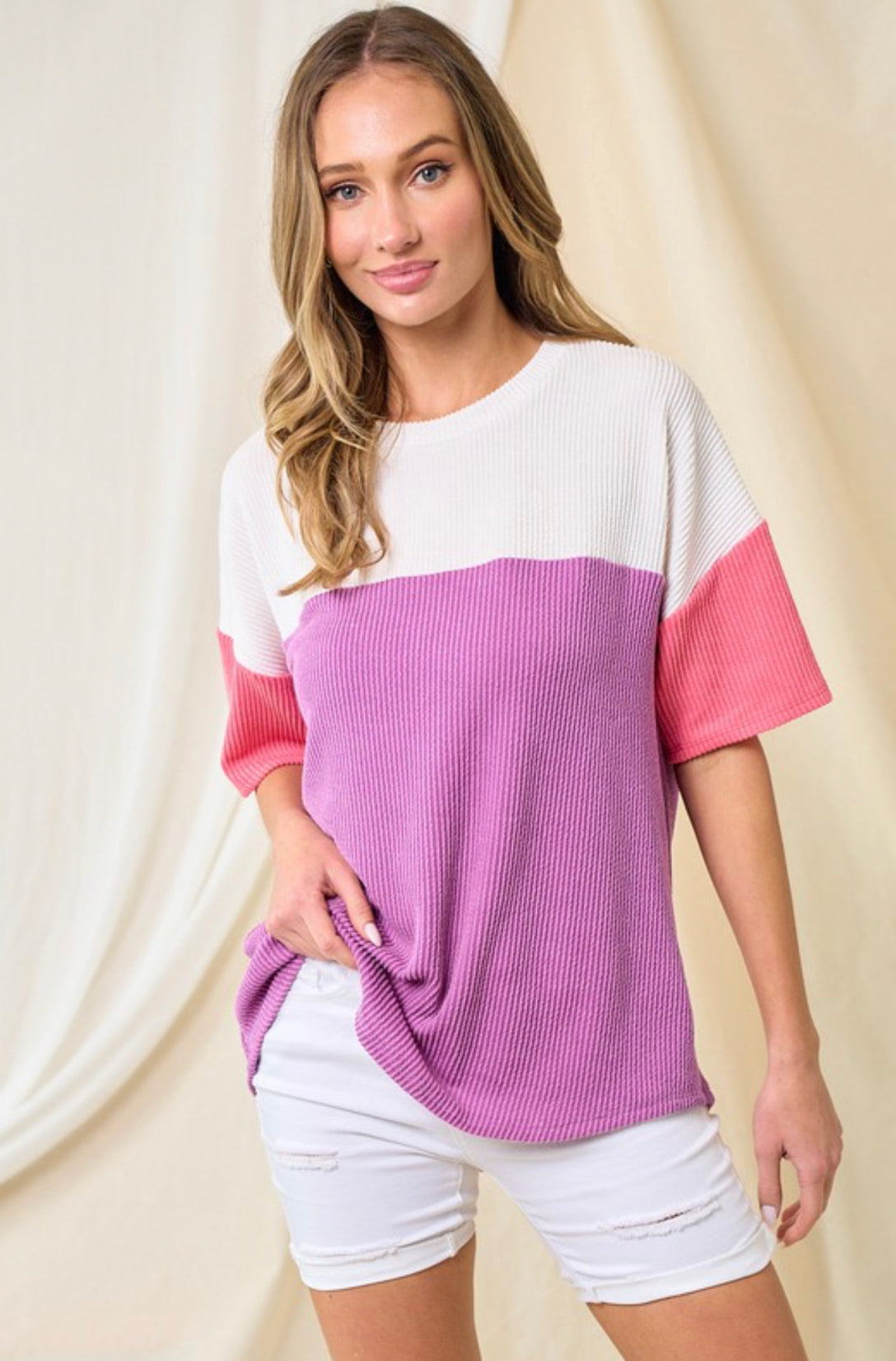 Calling your name color block Top