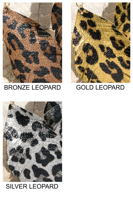 Metallic Leopard Leaf Earring