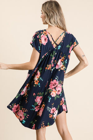 Navy Floral Dress