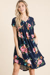 Navy Floral Dress