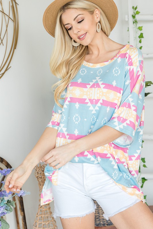 Aztec Top with Side Slits