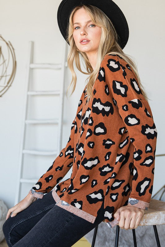 Cheetah Print Oversize Top