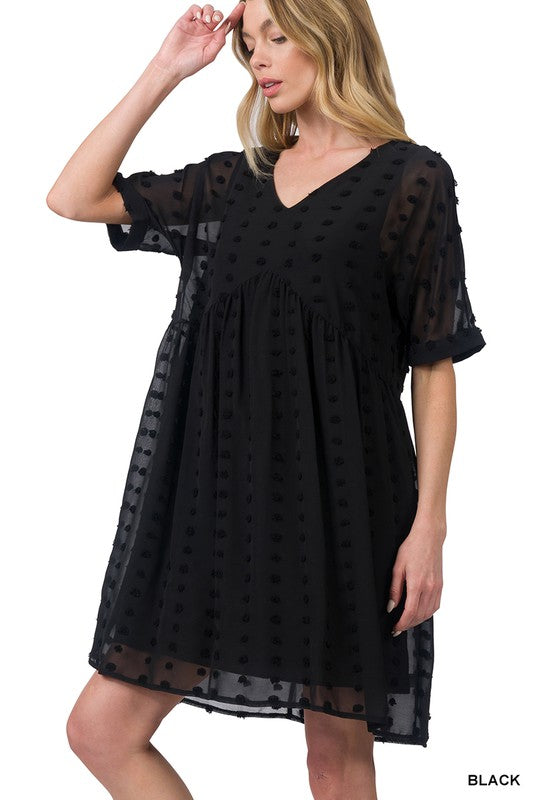 Swiss Dot Black Dress