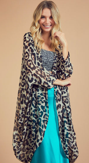 Leopard Print Kimono