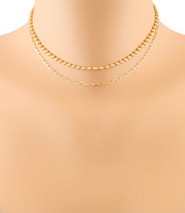Double strand layered necklace