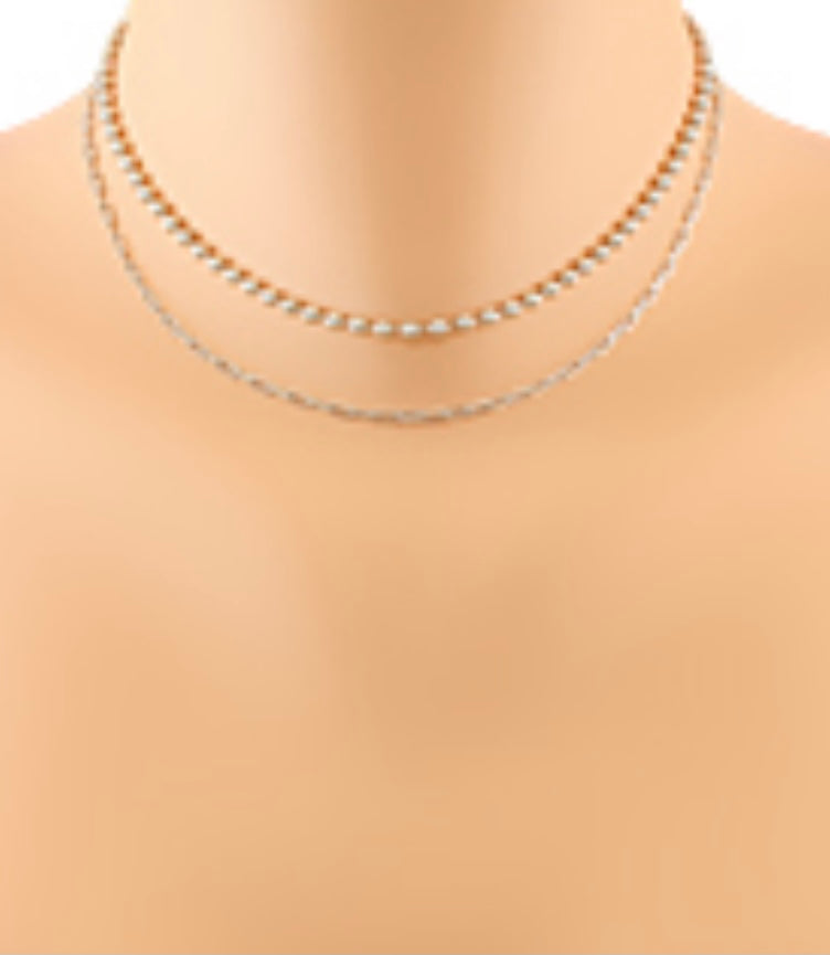 Double strand layered necklace
