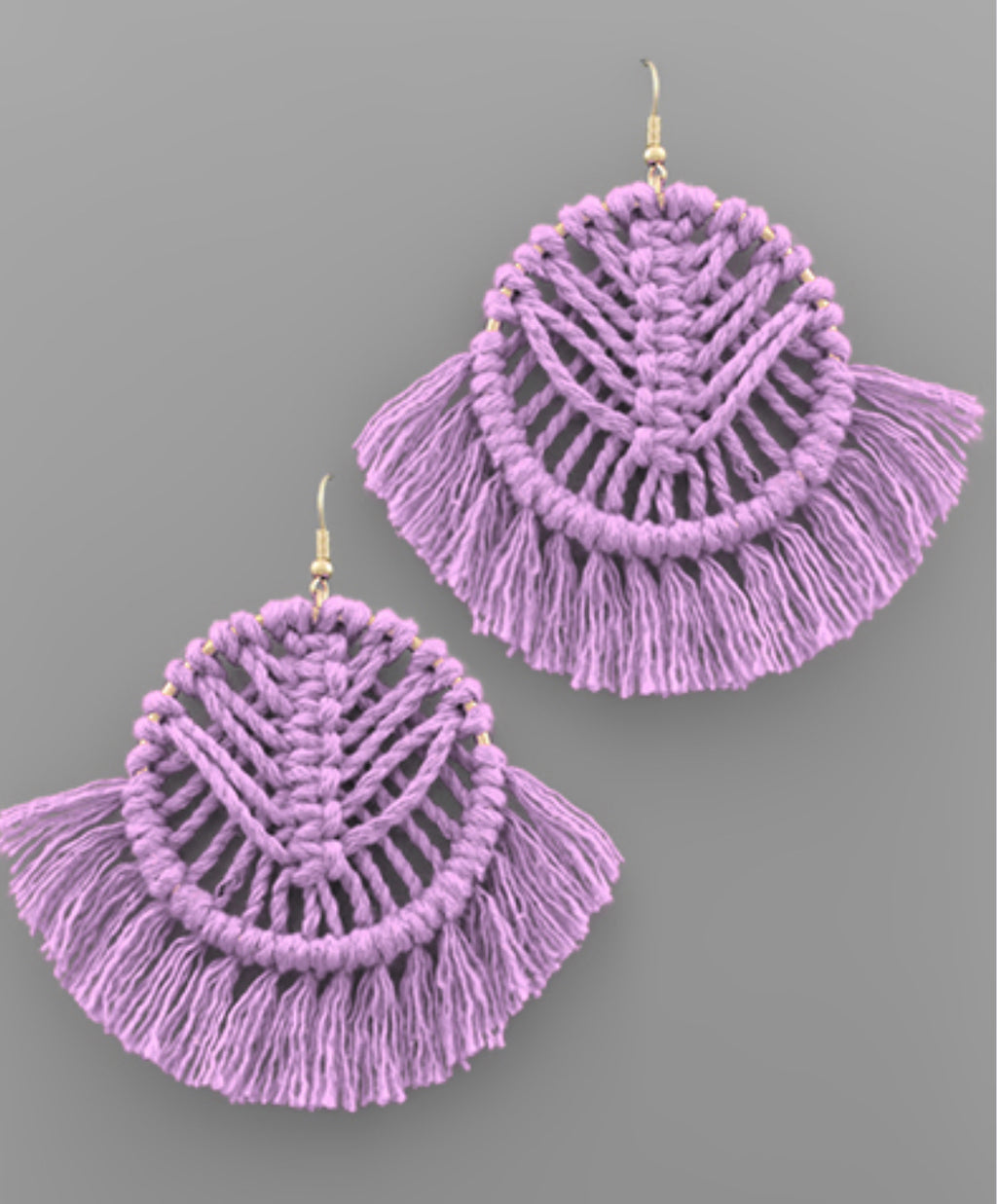 Woven Fan Macrame Earring