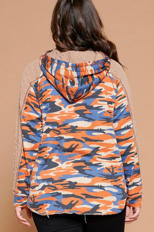 Navy/Rust Camouflage Hoodie