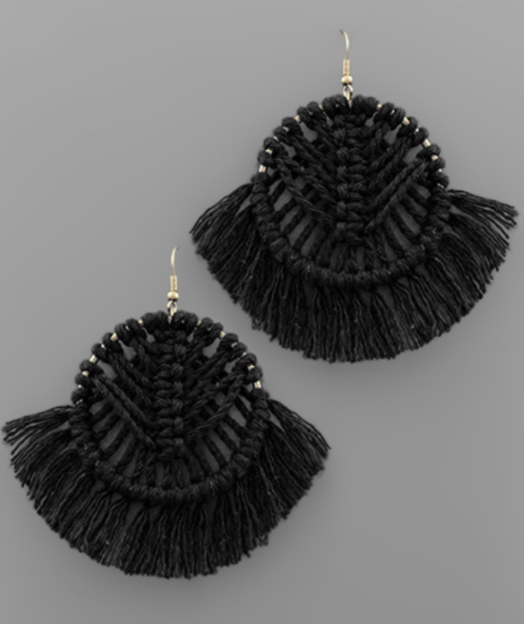 Woven Fan Macrame Earring