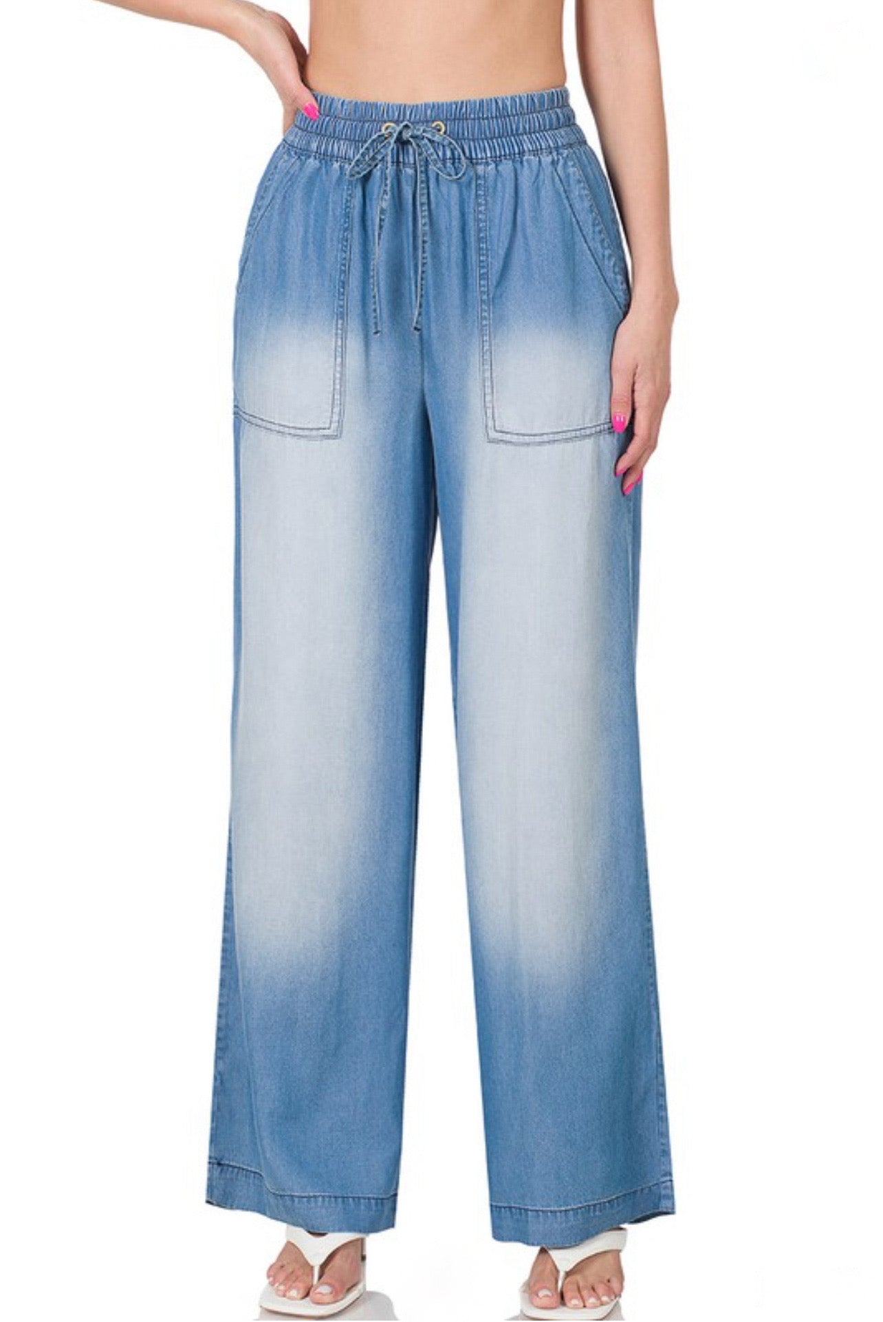 Denim Wide Leg Pants