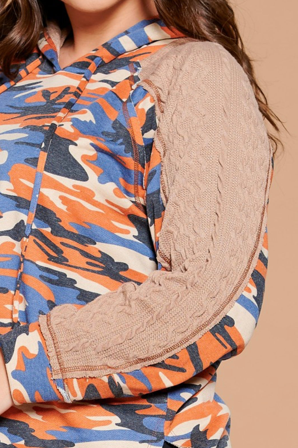 Navy/Rust Camouflage Hoodie