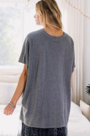 Heather Gray Solid Sweater Top