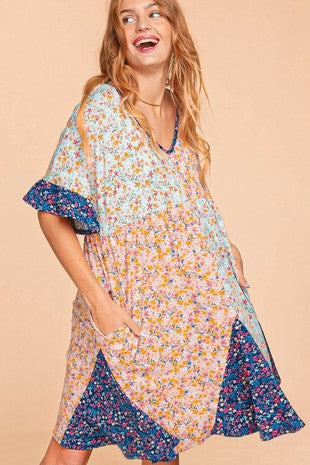 Ditzy Floral Ruffle Frilled Dress