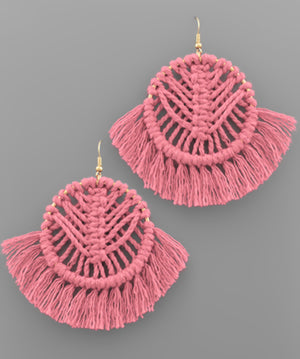 Woven Fan Macrame Earring