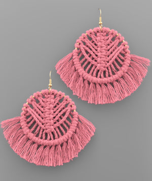 Woven Fan Macrame Earring