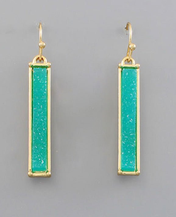 Rectangle Druzy Earrings