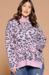 Lavender Leopard Half Zip Sweater