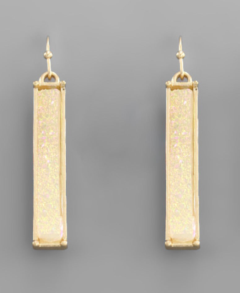 Rectangle Druzy Earrings