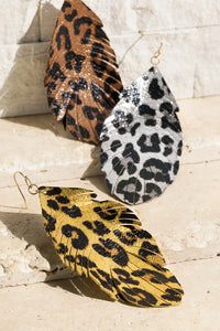 Metallic Leopard Leaf Earring