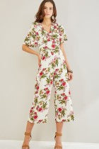 Natural colored Floral Jumpsuit - Tallulah Rose Boutique