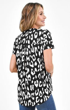 Black Leopard Print Bulgari Gabby Top